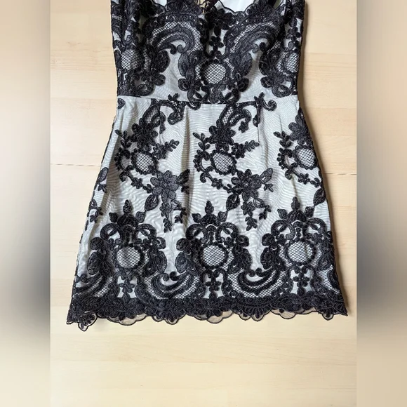 Unholy Dolls Kill Black Lace Cocktail New Years Eve Mini Dress Adjustable Strap - Picture 8 of 10
